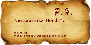 Paulcsenetz Horác névjegykártya